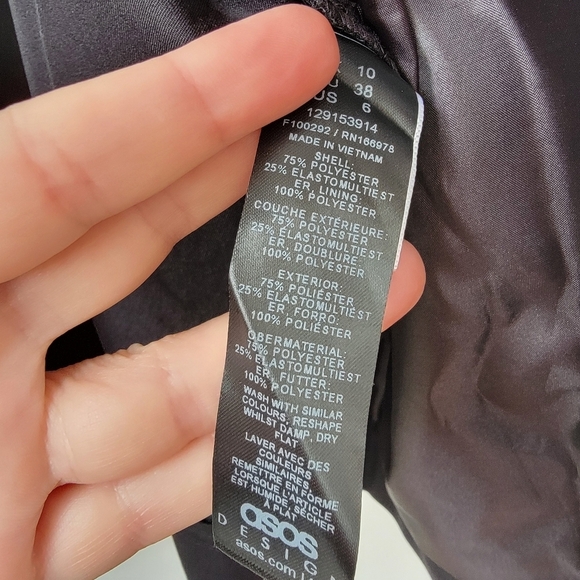 ASOS Jacket Womens 6 Black Waist Length Lightweight Oversized Relaxed Trench - Picture 9 of 16